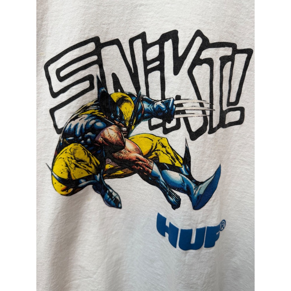 HUF Marvel Wolverine Snikt White Graphic T-Shirt Mens Medium X-Men Streetwear